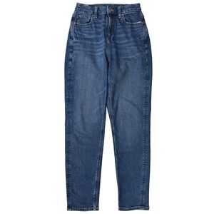 {American Eagle} "Curvy Mom Jean" Blue Stovepipe Tapered Leg Stretch Denim Jeans